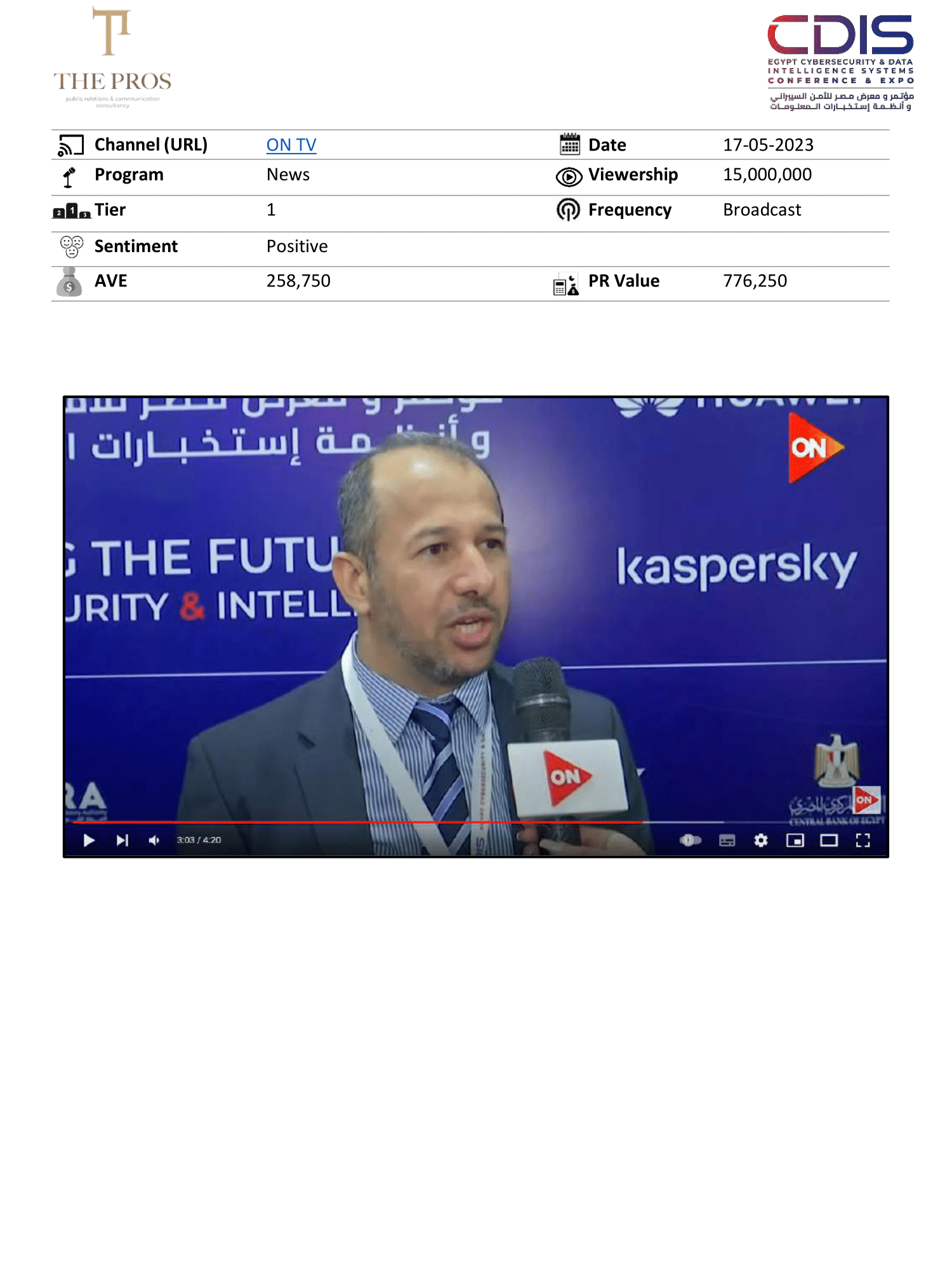 Media Coverage Report