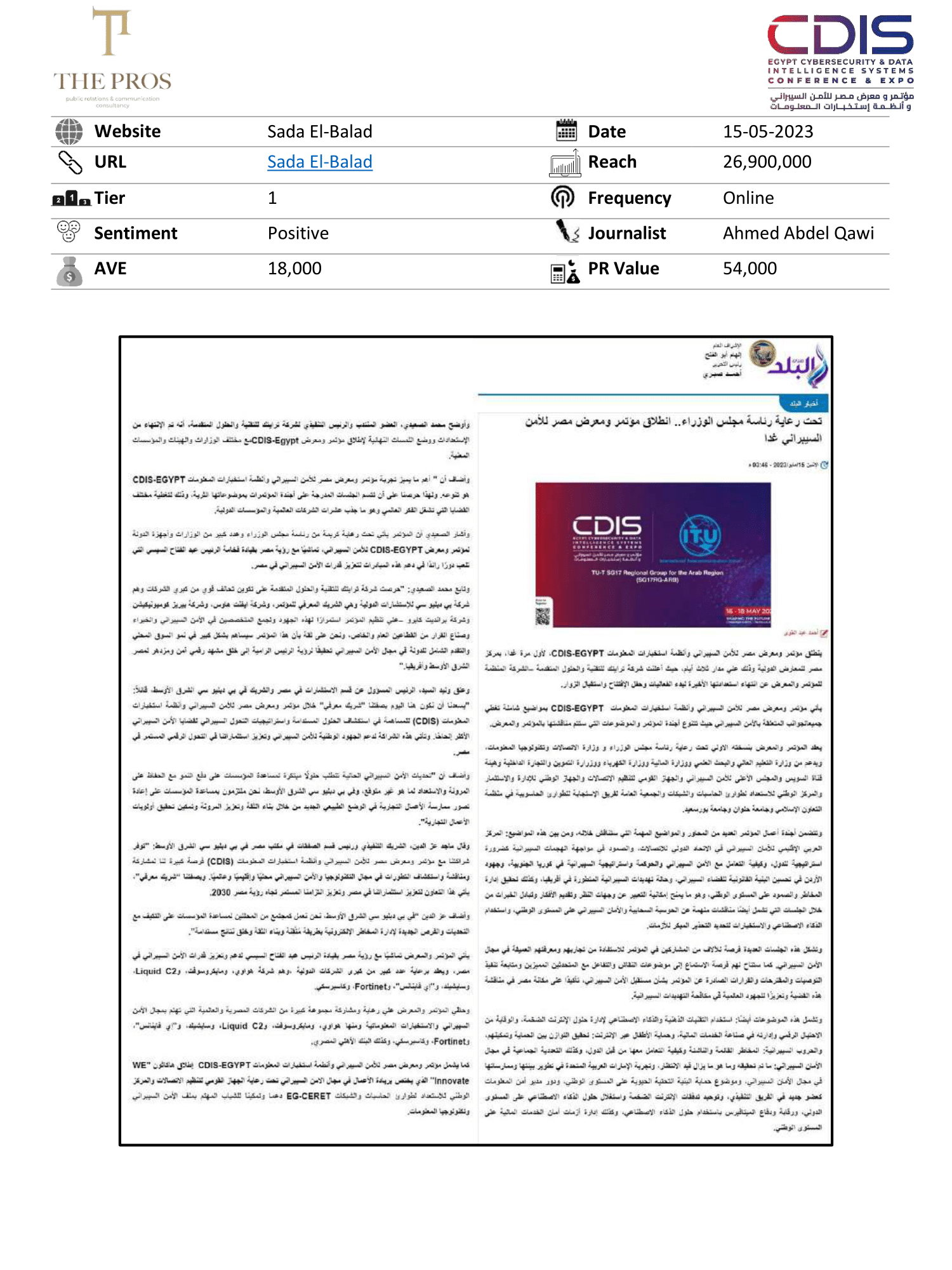 Media Coverage Report