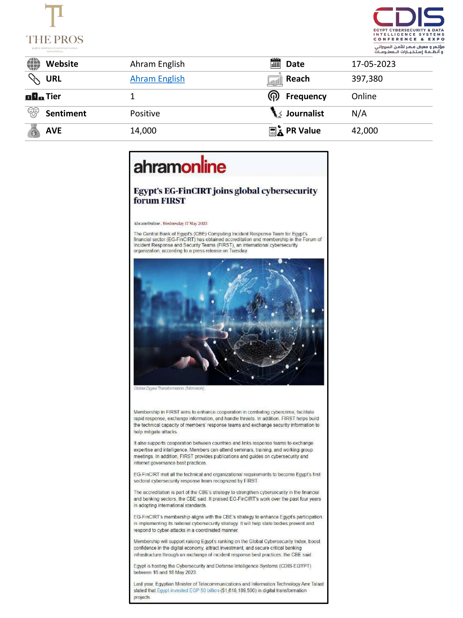 Media Coverage Report